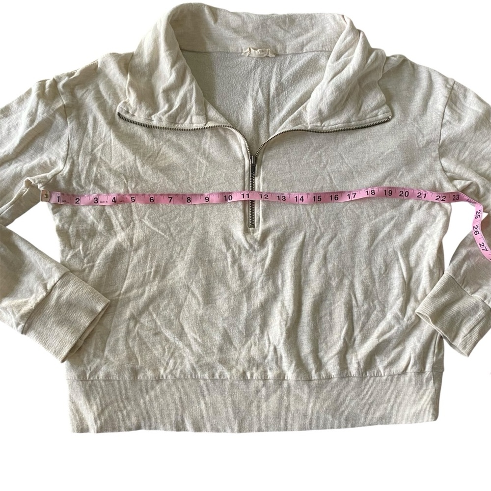 Synergy Organic Half Zip Pullover Sweatshirt Beige Organic Cotton Size L Granola - Picture 7 of 8